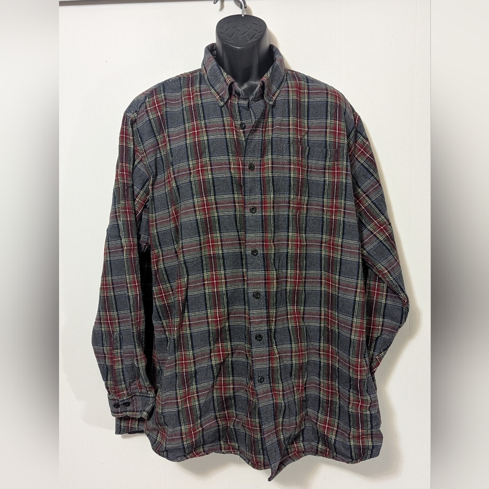 Men's L.L.Bean Flannel Button Down Long Sleeve Shirt Size XXL Tall